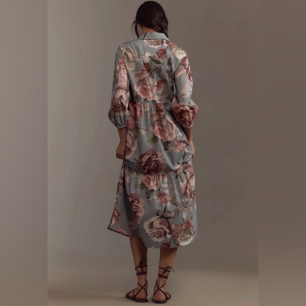 Anthropologie Anthropologie Loverly Grey The Bettina Shirt Dress Maxi XL NWT - Picture 2 of 6